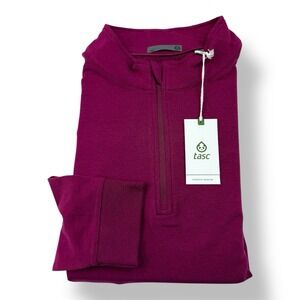 tasc Performance NWT Cloud 1/4 Zip Pullover Sweater Mulberry Men's Size XL